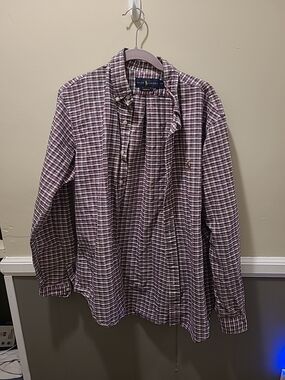 Vtg Ralph Lauren Shirt Tartan Mens Large Plaid Custom Fit Preppy Drummond